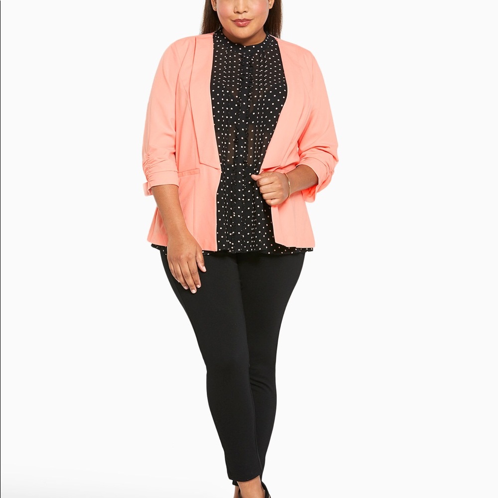 Torrid Ruched 3/4 sleeve blazer 4X