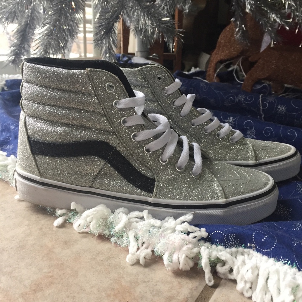 Glitter high top Vans- worn once!
