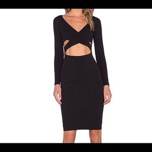Long sleeve cut out bodycon dress