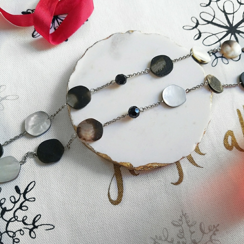 Lia Sophia Black and White Necklace
