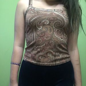 Psychedelic print silk tank top