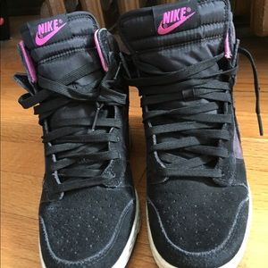 Nike Black and Pink Camouflage high tops