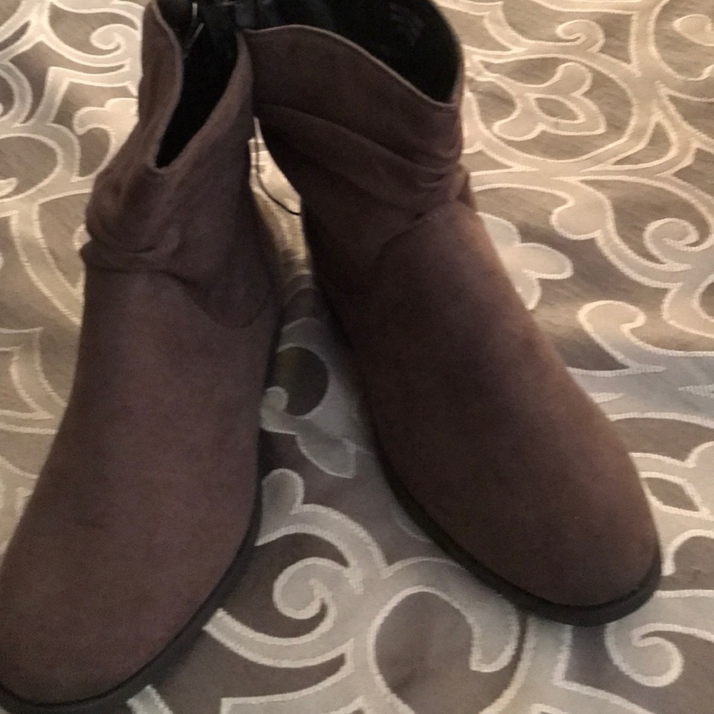 Faux suede booties