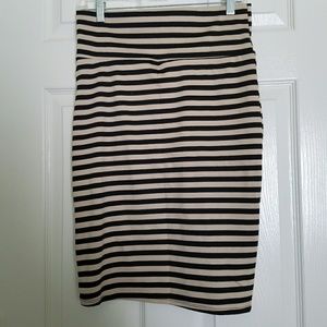 LuLaRoe Cassie S - Cream and Black Stripes