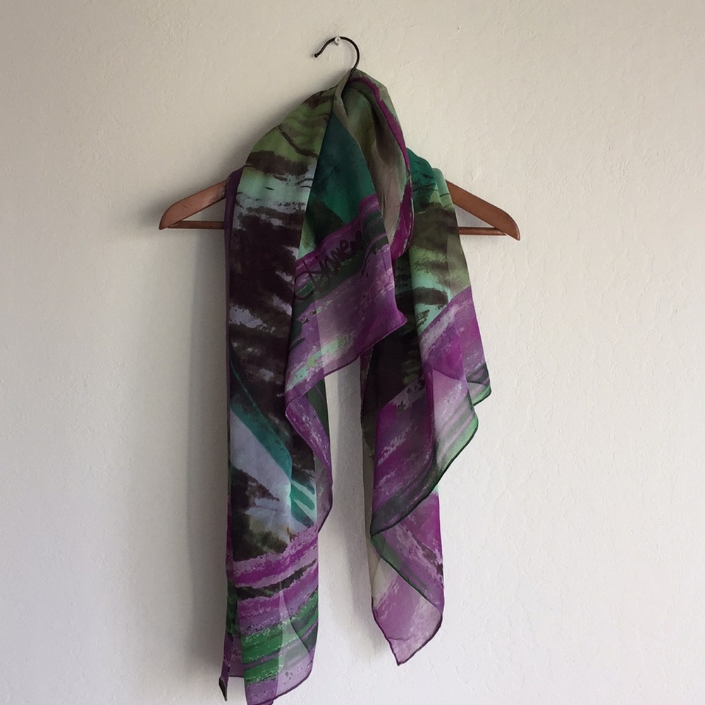 Diane von furstenberg paintbrush chiffon scarf