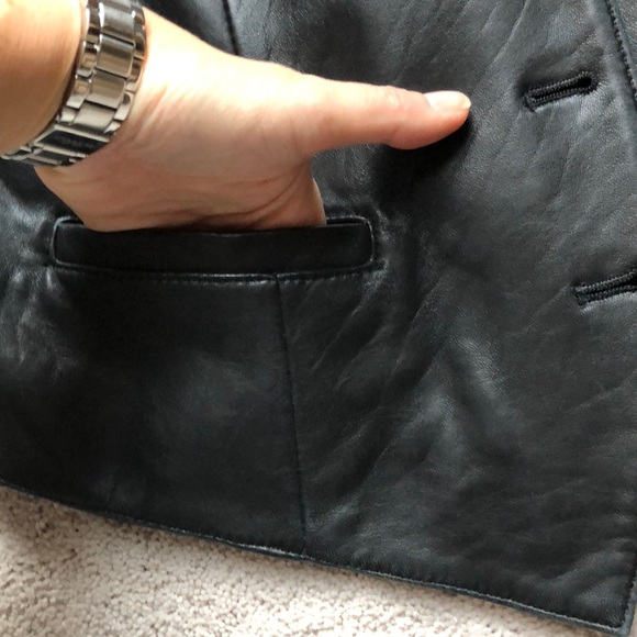 Lord& Taylor black leather Vest - Picture 5 of 6