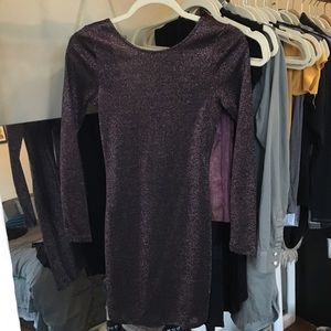 Divided H&M Long-sleeve Lycra purple/black dress