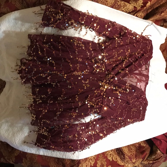 Burgundy Glitter Romper - Picture 1 of 1