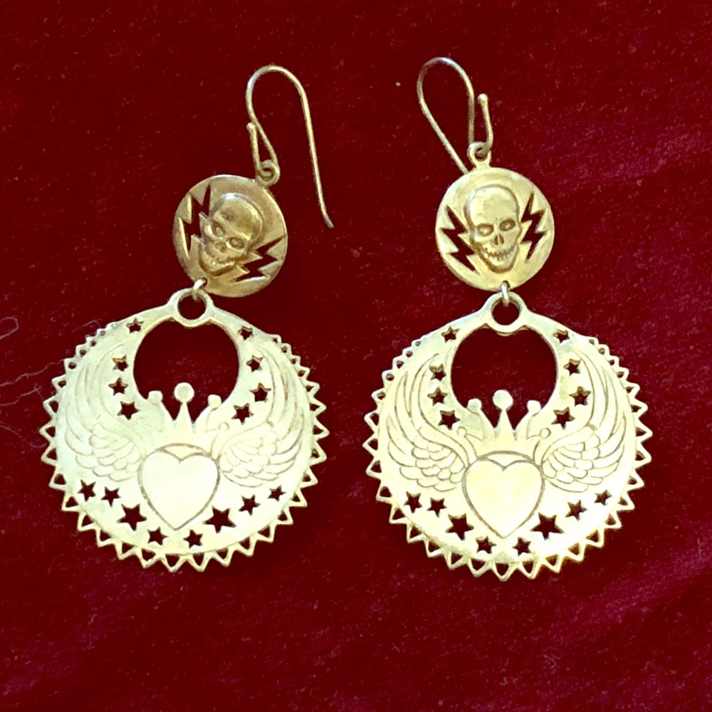 Silver skull earrings