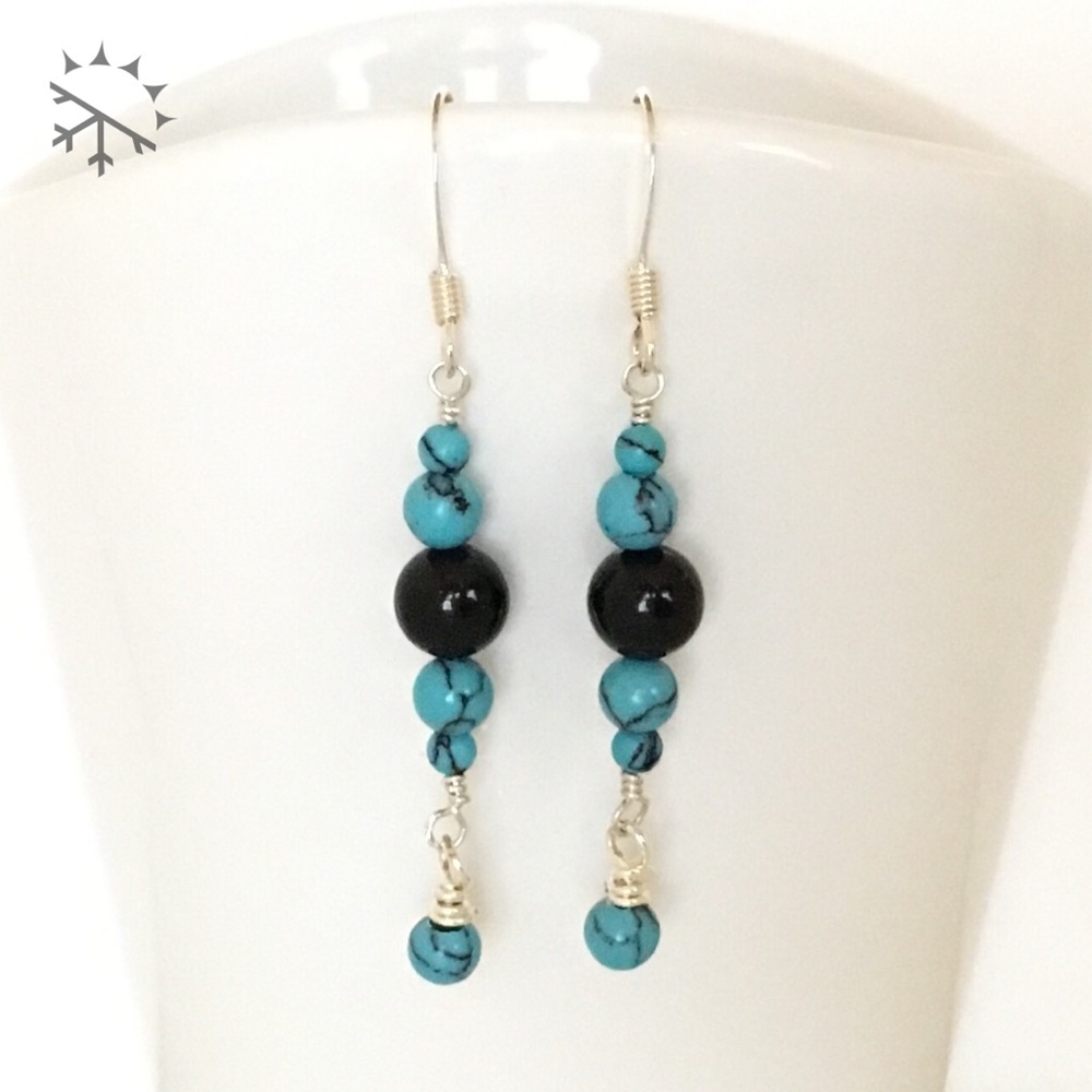 Handmade Vintage Turquoise & Jasper Earrings