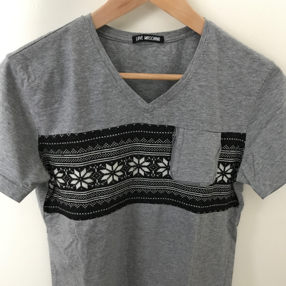 Men's Love Moschino winter knitted pattern T-shirt