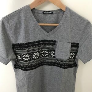 Men's Love Moschino winter knitted pattern T-shirt