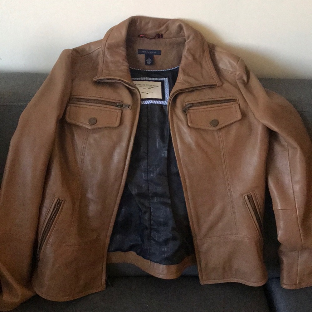 100% Genuine Leather Tan Bomber Jacket