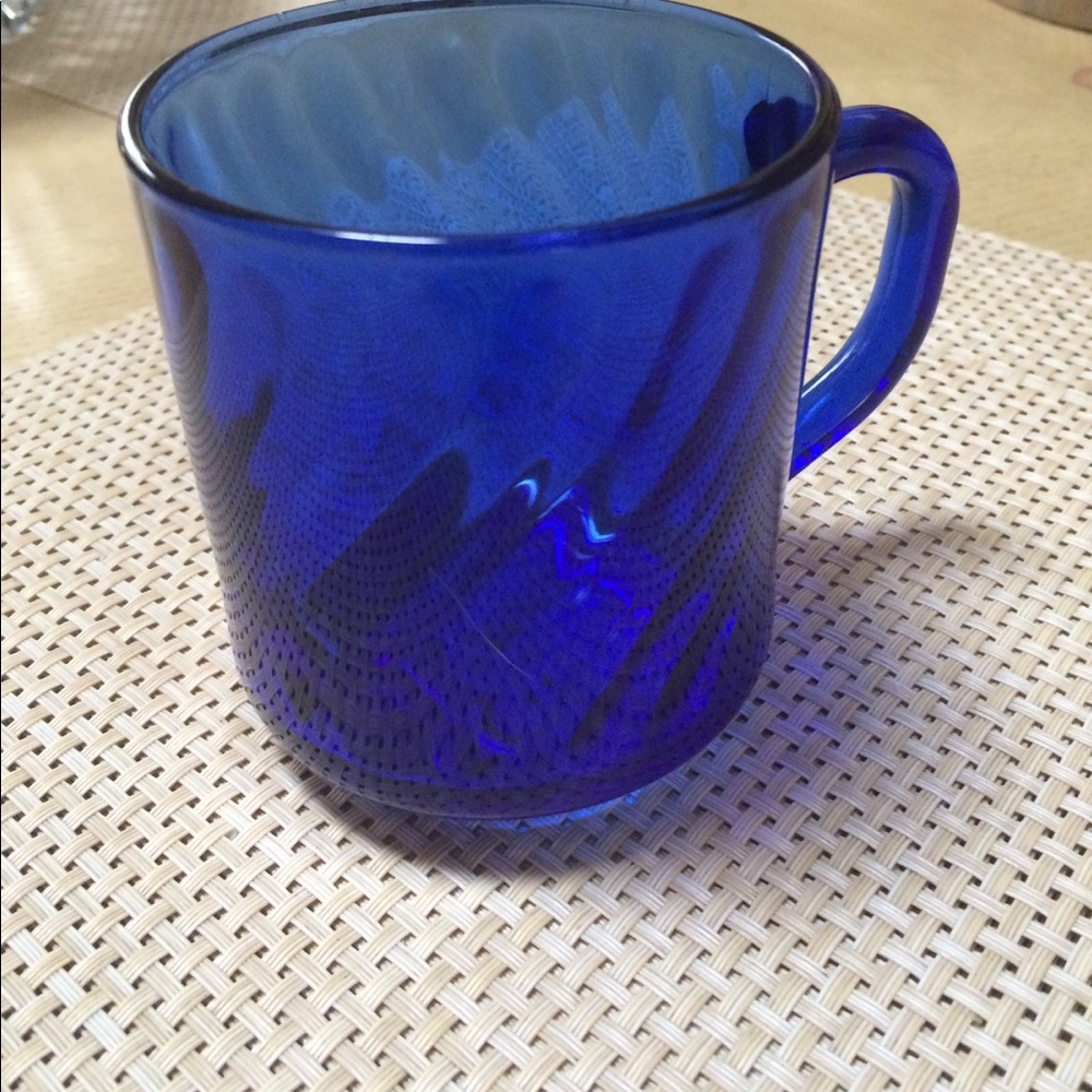 France blue glass cup