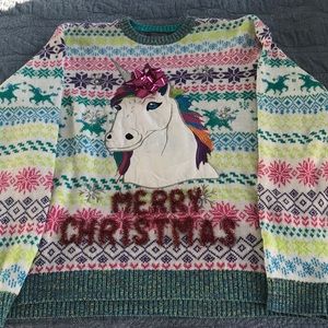 Men’s Ugly Christmas Sweater with Unicorn