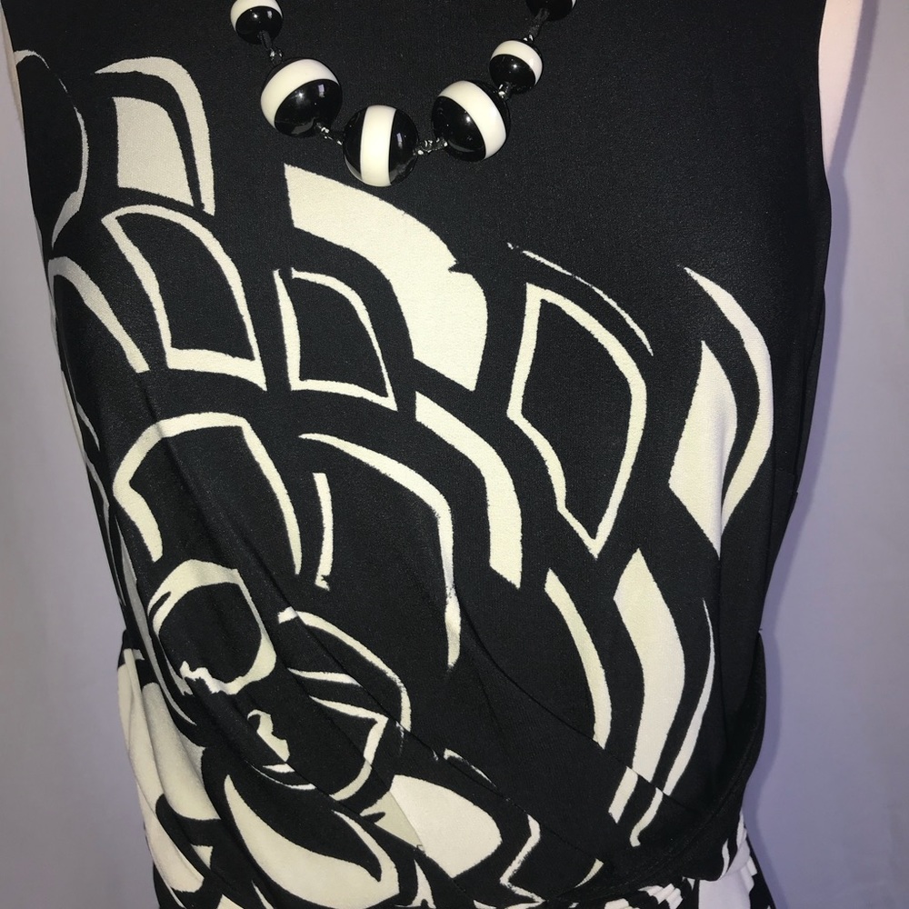Donna Morgan Abstract print black and white dress - Picture 4 of 5