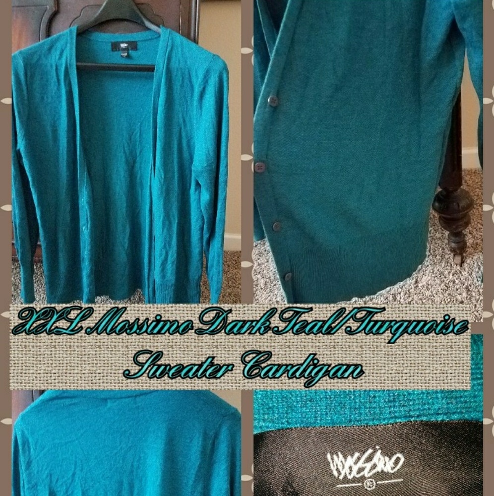 NWOT XXL Mossimo Dark Teal/Turquoise Cardigan