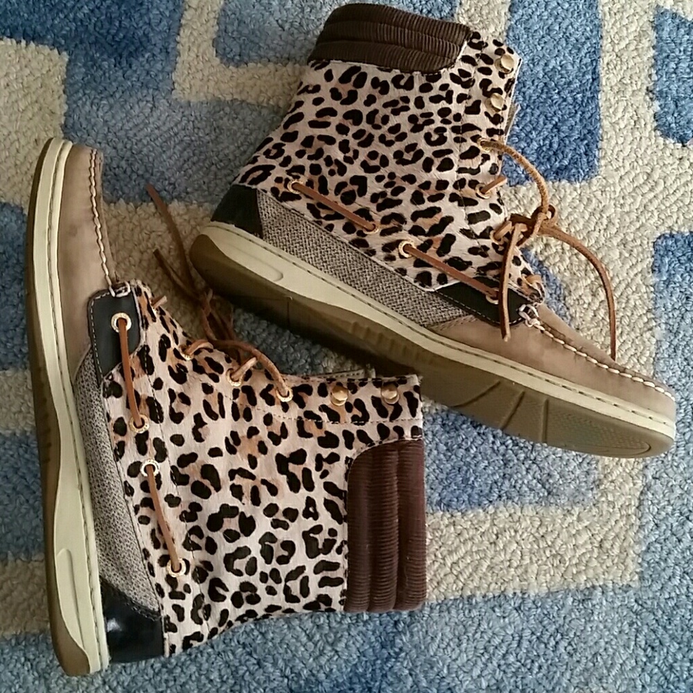 Sperry Cheetah Print Hiking Boots