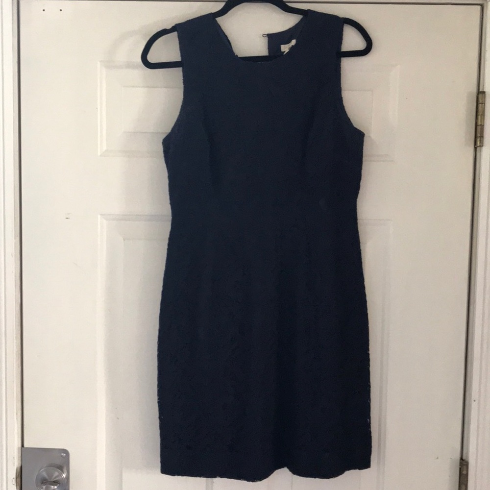 Dark blue lace J Crew dress