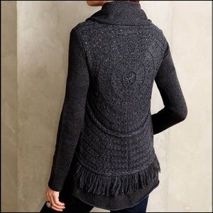 Anthropologie Fringe Circle Cardigan
