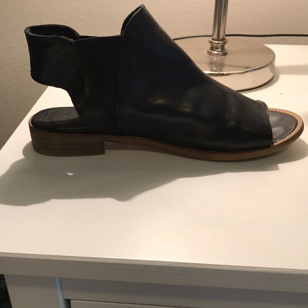 Black peep toe ankle booties