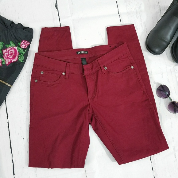 Express Denim - Express Burgundy Skinny Jeans Express Denim - Express Burgundy Skinny Jeans
