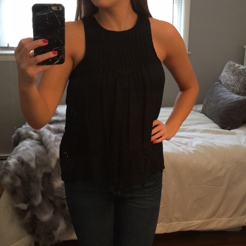 Black Tank Top made with Polka Dot Material