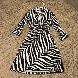 Talbots Zebra Wrap Dress