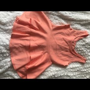 Peach Peplum High Low Top