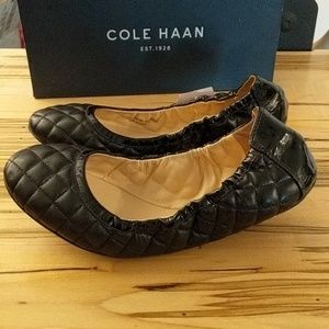 Cole Haan, quilted black flats, 6.5,brand new