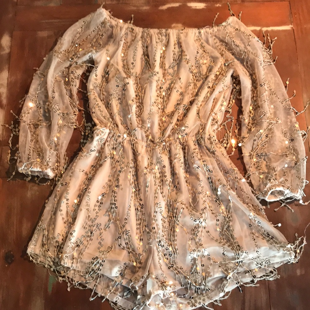 Gold Sequins Romper
