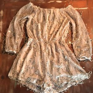 Gold Sequins Romper