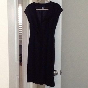 J. Crew black wool v-neck suiting dress