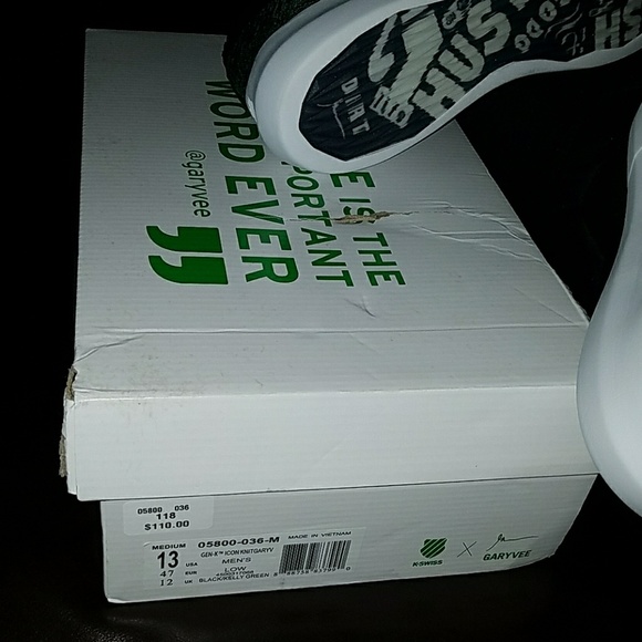 NWB K-Swiss GEN-K Icon Knit Gary Vee Sneaker Black/Green  Kswiss Garyvee Gen-k icon knit limted ed