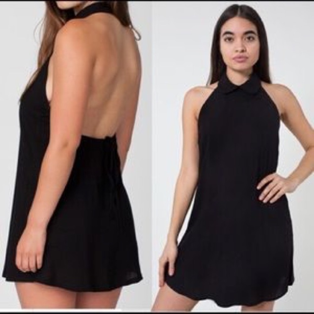 American Apparel Black Bib Dress