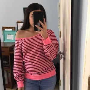 victoria’s secret pink striped shirt