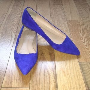 J.Crew Royal Blue Scalloped Ballet Flats