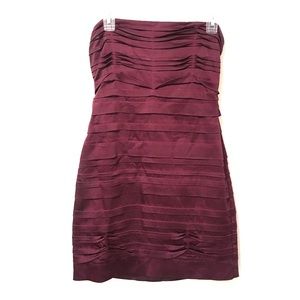 Plum BCBGMaxAzria Strapless Body Con Dress