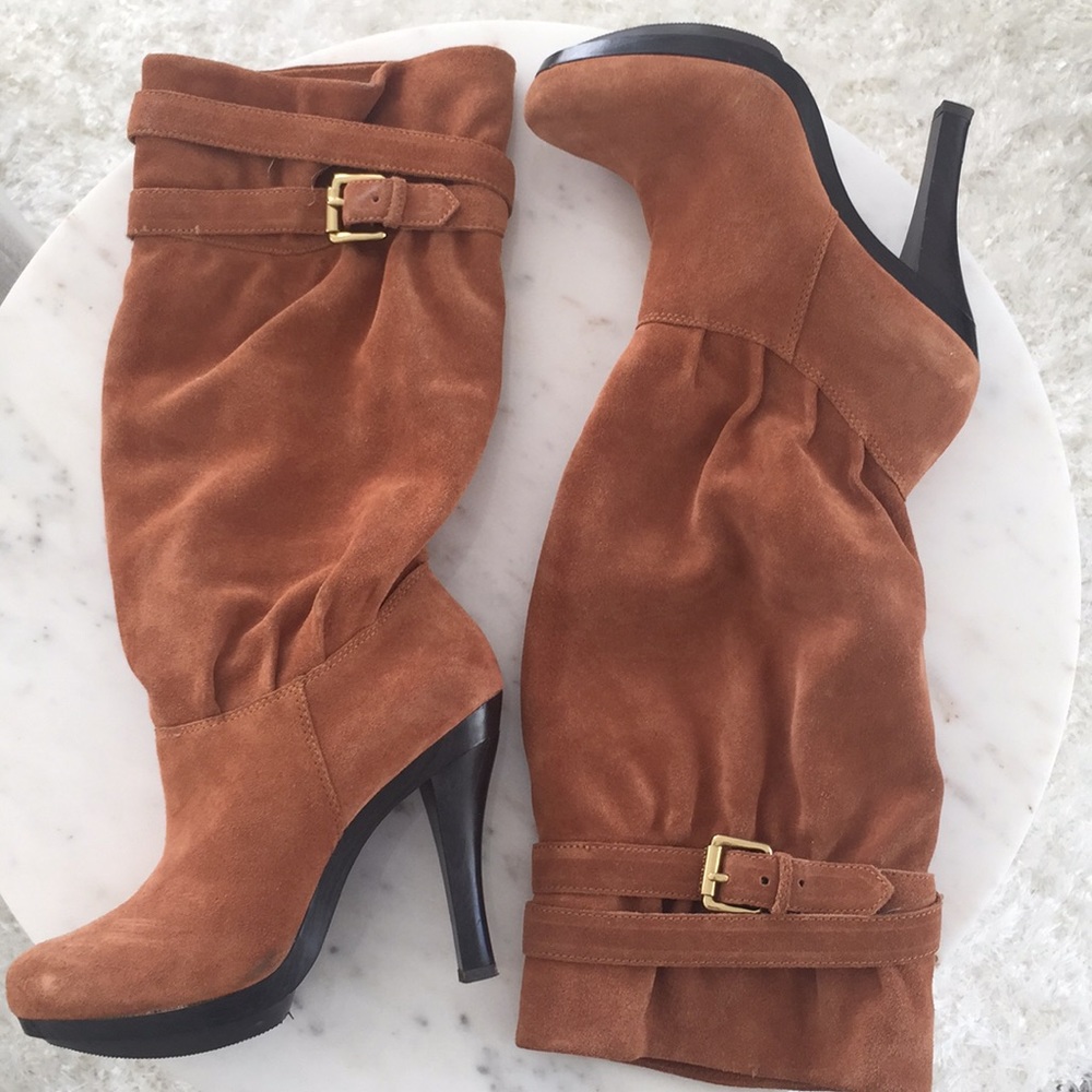 Michael Kors Slouch Suede Boots w belt