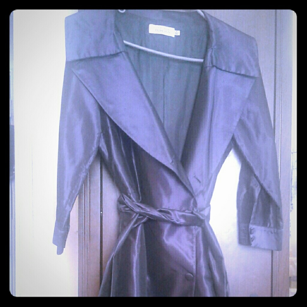 Teri Jon 100% Silk Trench
