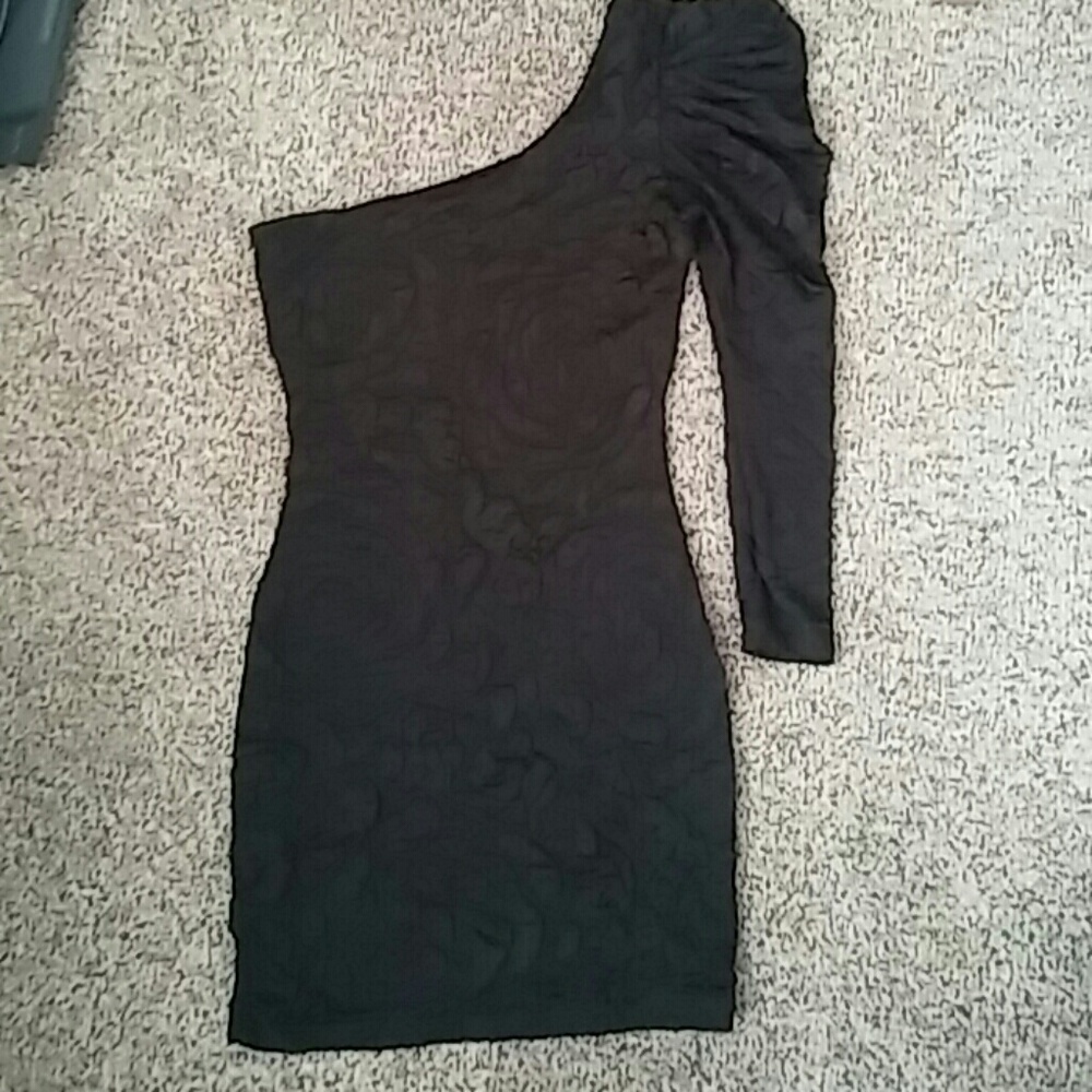 One shoulder little black dress