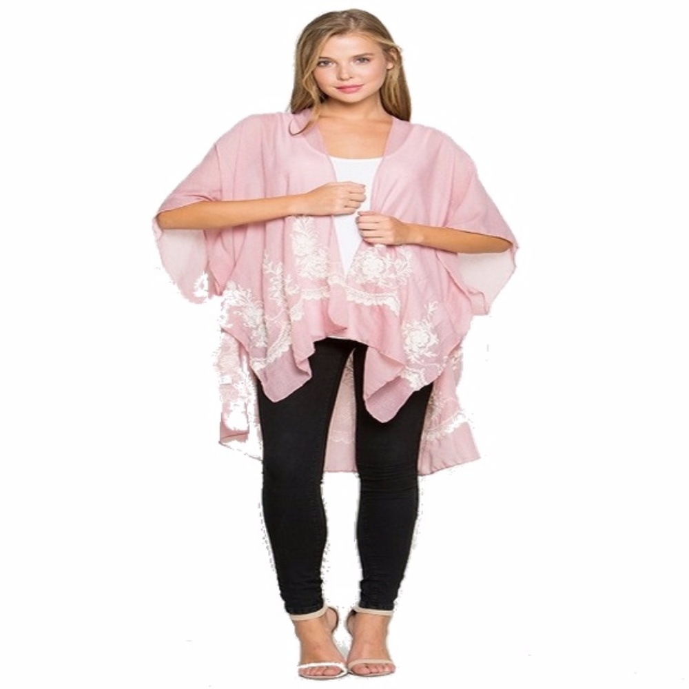 Beautiful Mauve/cream Poncho