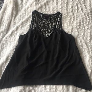 Black Stylish Tank with Shattered Cage Design