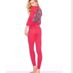 VS PINK Red PARTY BLING Onesie PJ S Small