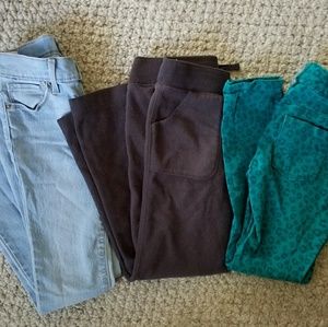Old Navy Girls skinny jeans, sweats, leopard jeggi