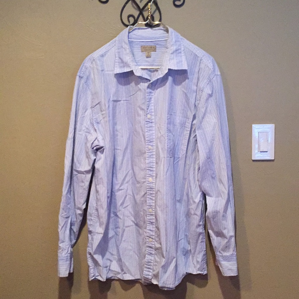 Sonoma men's button down blue shades striped NEW