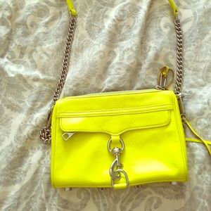 Neon yellow Rebecca Minkoff mini crossbody