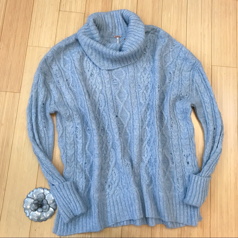 FREE PEOPLE complex cableknit turtleneck sweater S