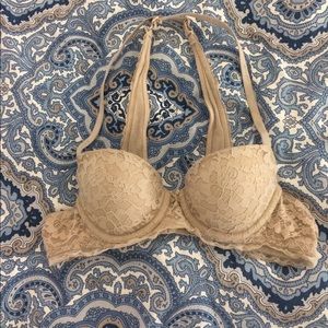 Aerie grey/beige 34AA pushup racerback bra