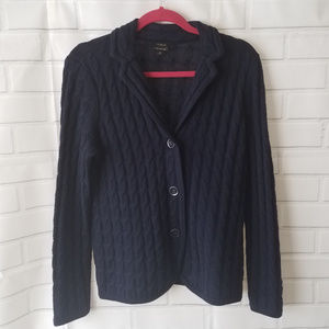 Talbots navy merino wool button down sweater M
